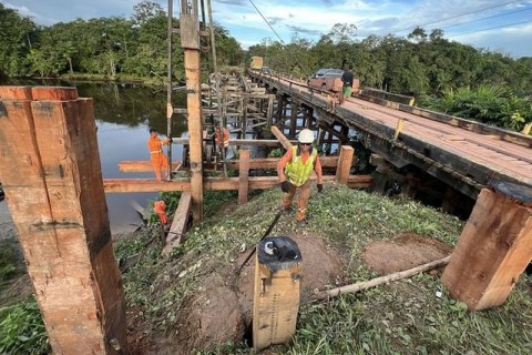 Começa a construção da Ponte do Rio Matapi  e haverá alteração no tráfego